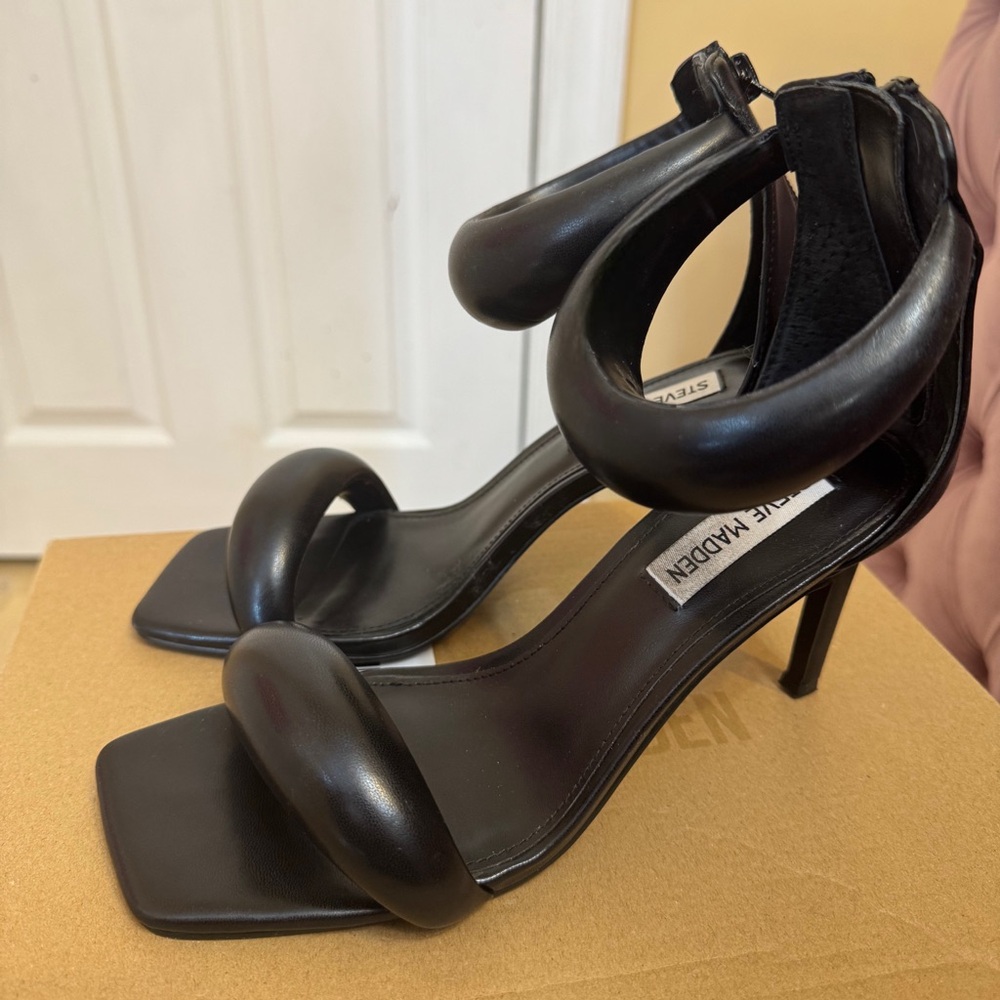 Steve Madden Black Strappy Heels